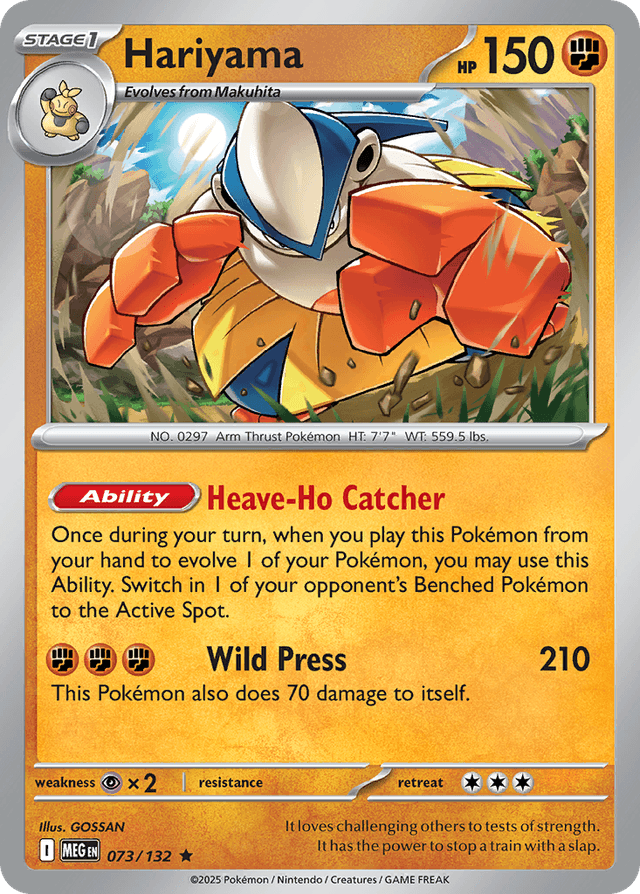 Carta Hariyama 73/132 do set Mega Evolution — Pokémon TCG | Bynx