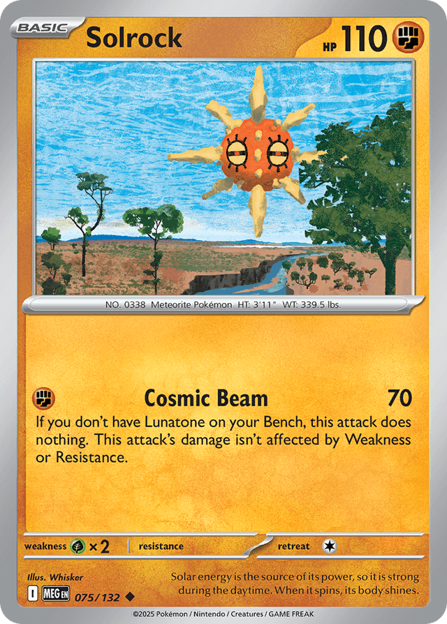 Carta Solrock 75/132 do set Mega Evolution — Pokémon TCG | Bynx