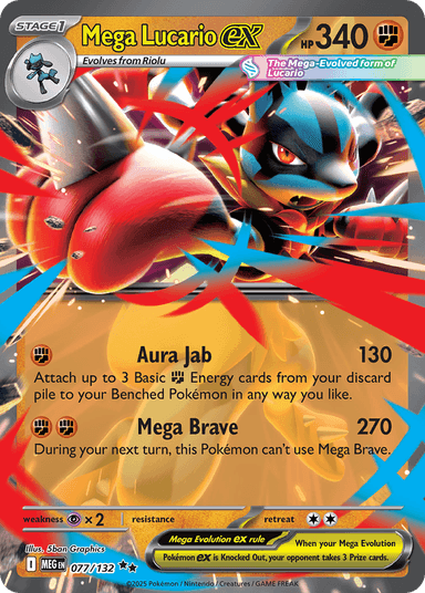Carta Mega Lucario ex 77/132 do set Mega Evolution — Pokémon TCG | Bynx