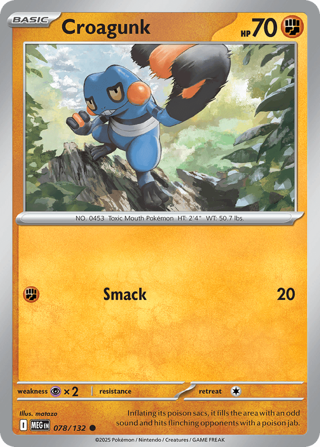 Carta Croagunk 78/132 do set Mega Evolution — Pokémon TCG | Bynx