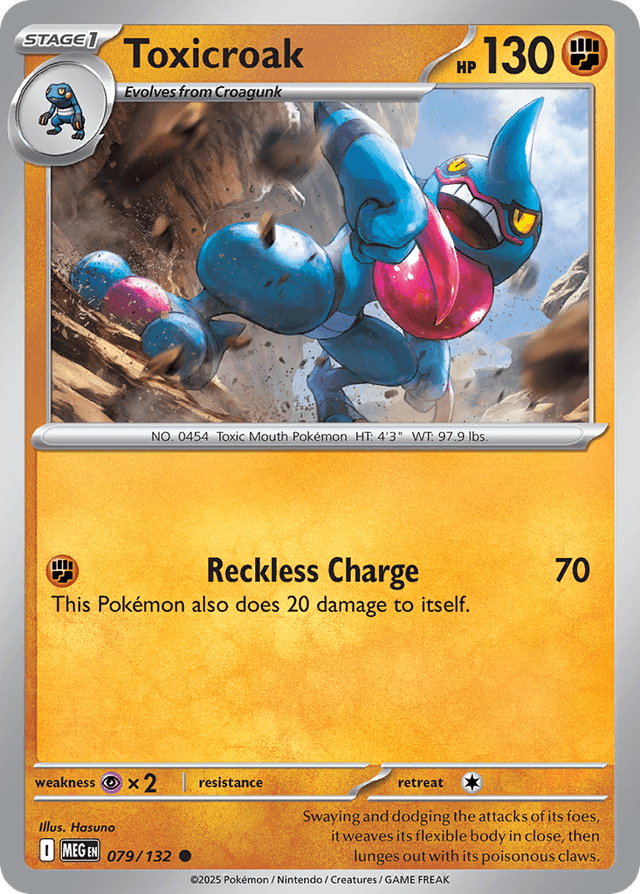 Carta Toxicroak 79/132 do set Mega Evolution — Pokémon TCG | Bynx