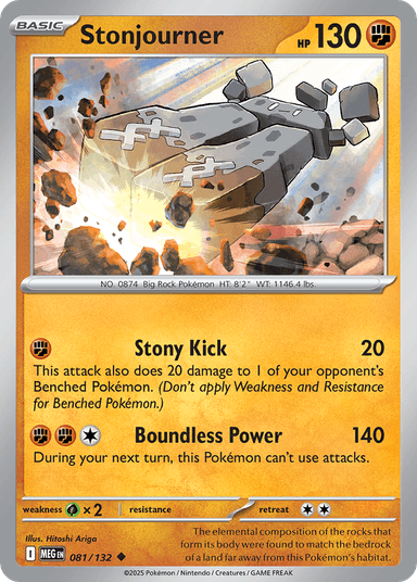 Carta Stonjourner 81/132 do set Mega Evolution — Pokémon TCG | Bynx