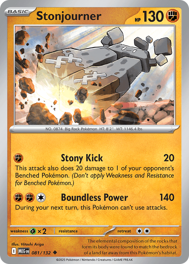 Carta Stonjourner 81/132 do set Mega Evolution — Pokémon TCG | Bynx