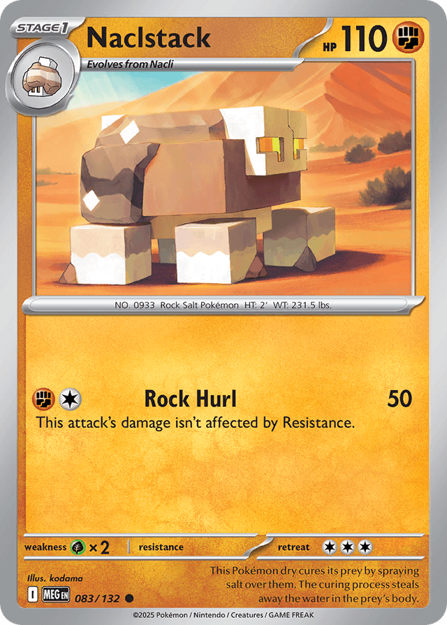 Carta Naclstack 83/132 do set Mega Evolution — Pokémon TCG | Bynx