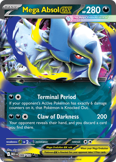 Carta Mega Absol ex 86/132 do set Mega Evolution — Pokémon TCG | Bynx
