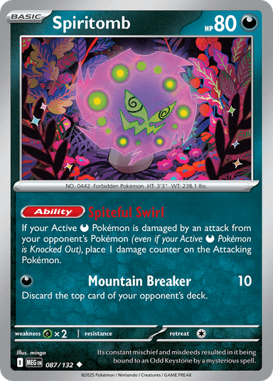 Carta Spiritomb 87/132 do set Mega Evolution — Pokémon TCG | Bynx
