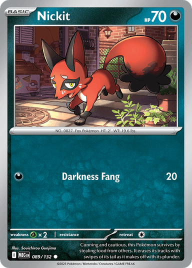 Carta Nickit 89/132 do set Mega Evolution — Pokémon TCG | Bynx