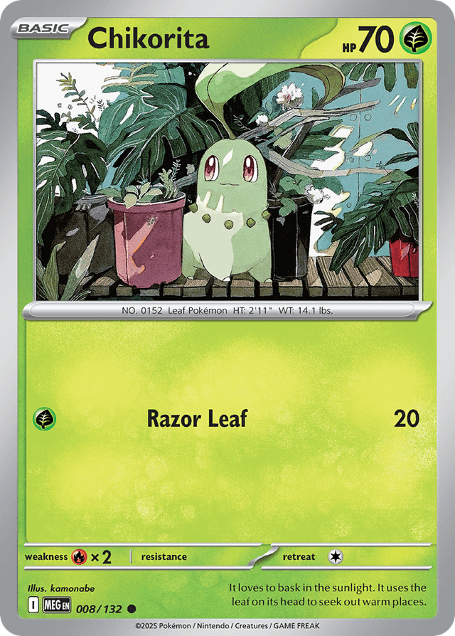 Carta Chikorita 8/132 do set Mega Evolution — Pokémon TCG | Bynx