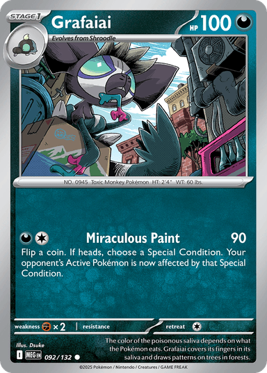 Carta Grafaiai 92/132 do set Mega Evolution — Pokémon TCG | Bynx