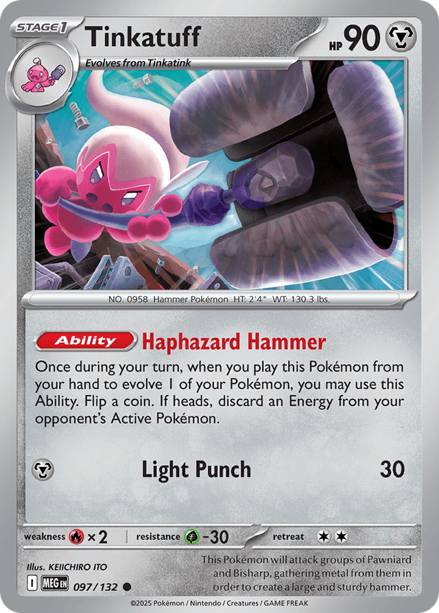 Carta Tinkatuff 97/132 do set Mega Evolution — Pokémon TCG | Bynx