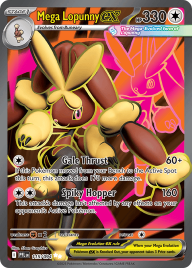 Carta Mega Lopunny ex 115/94 do set Phantasmal Flames — Pokémon TCG | Bynx