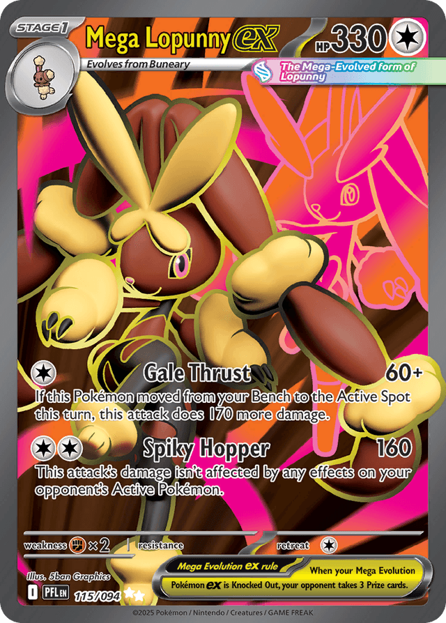 Carta Mega Lopunny ex 115/94 do set Phantasmal Flames — Pokémon TCG | Bynx