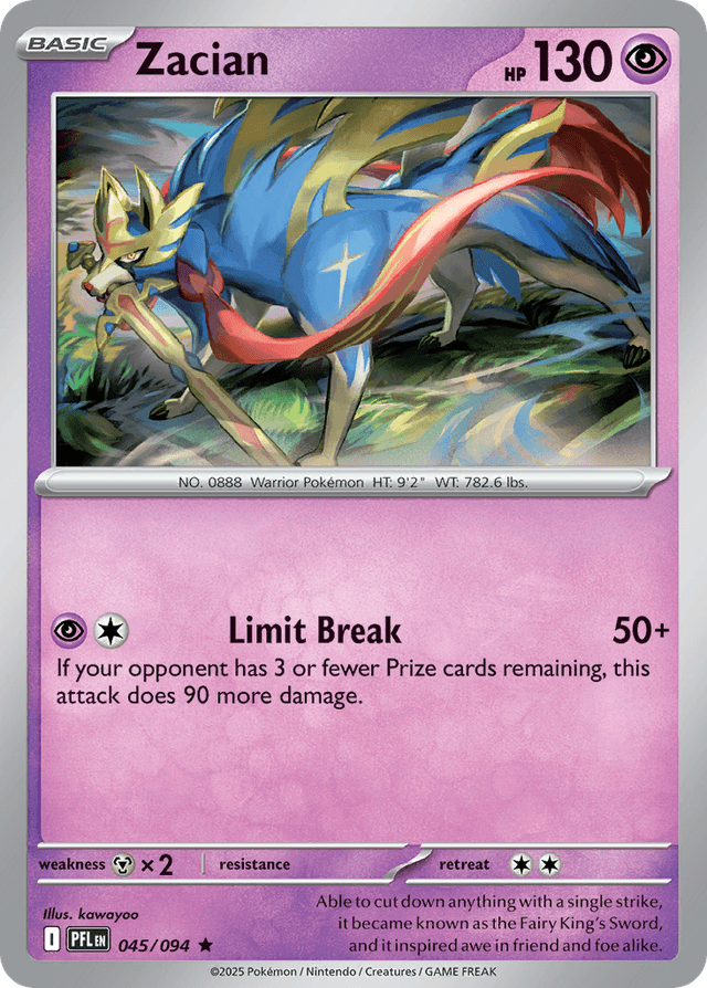 Carta Zacian 45/94 do set Phantasmal Flames — Pokémon TCG | Bynx