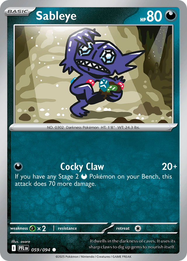 Carta Sableye 59/94 do set Phantasmal Flames — Pokémon TCG | Bynx