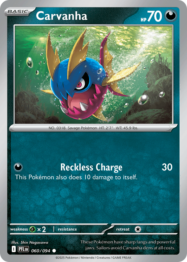 Carta Carvanha 60/94 do set Phantasmal Flames — Pokémon TCG | Bynx