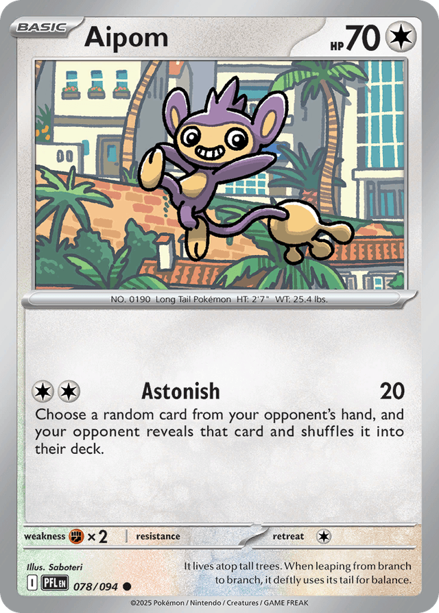 Carta Aipom 78/94 do set Phantasmal Flames — Pokémon TCG | Bynx