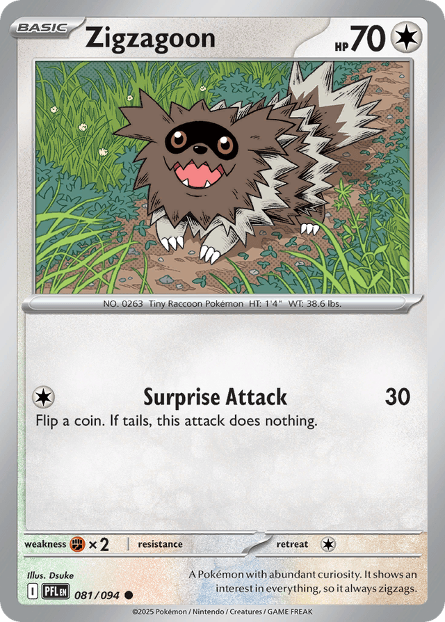 Carta Zigzagoon 81/94 do set Phantasmal Flames — Pokémon TCG | Bynx