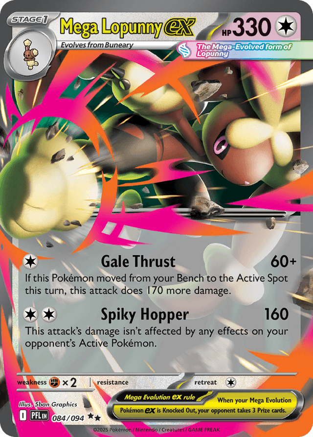 Carta Mega Lopunny ex 84/94 do set Phantasmal Flames — Pokémon TCG | Bynx