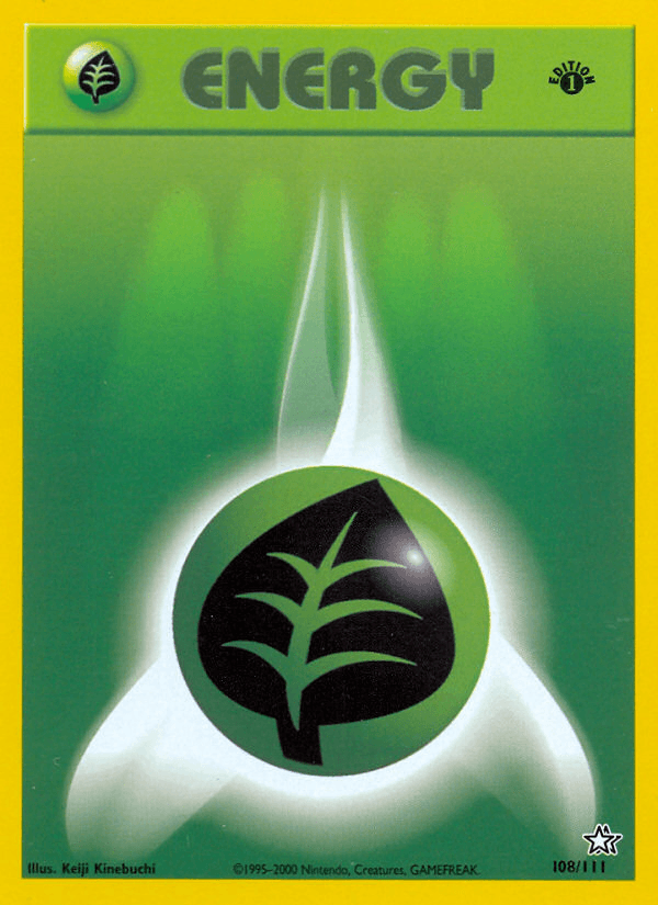 Carta Grass Energy 108/111 do set Neo Genesis — Pokémon TCG | Bynx