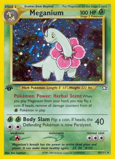 Carta Meganium 10/111 do set Neo Genesis — Pokémon TCG | Bynx