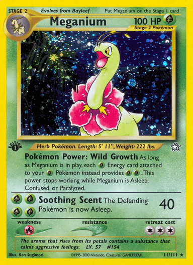 Carta Meganium 11/111 do set Neo Genesis — Pokémon TCG | Bynx