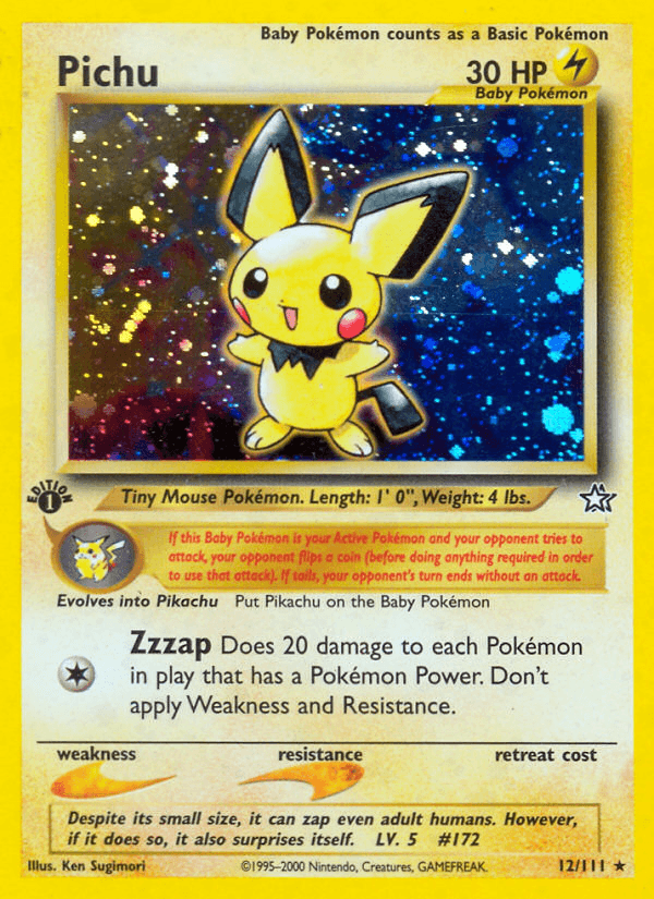 Carta Pichu 12/111 do set Neo Genesis — Pokémon TCG | Bynx