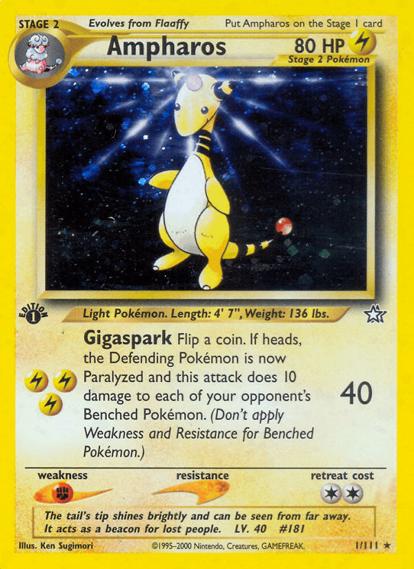 Carta Ampharos 1/111 do set Neo Genesis — Pokémon TCG | Bynx