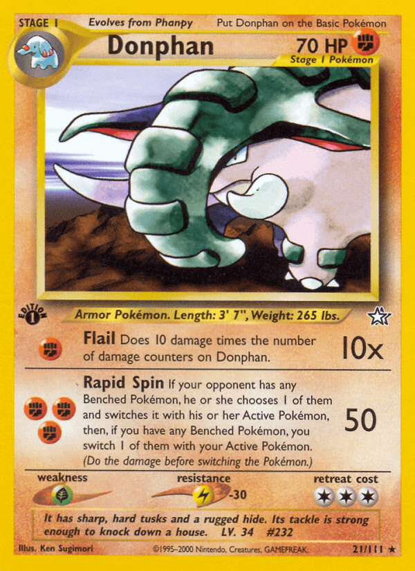 Carta Donphan 21/111 do set Neo Genesis — Pokémon TCG | Bynx