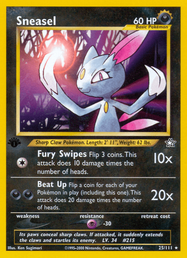 Carta Sneasel 25/111 do set Neo Genesis — Pokémon TCG | Bynx