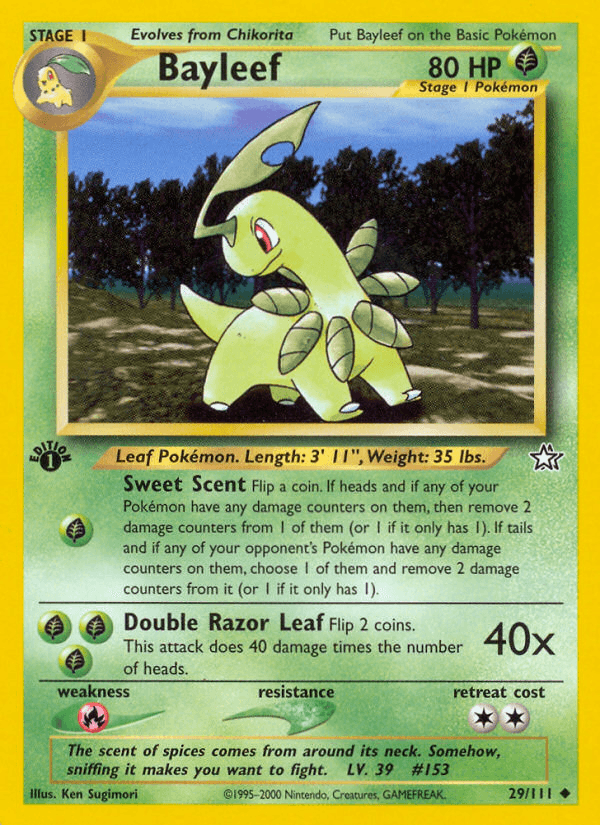 Carta Bayleef 29/111 do set Neo Genesis — Pokémon TCG | Bynx
