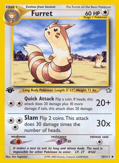 Carta Furret 35/111 do set Neo Genesis — Pokémon TCG | Bynx
