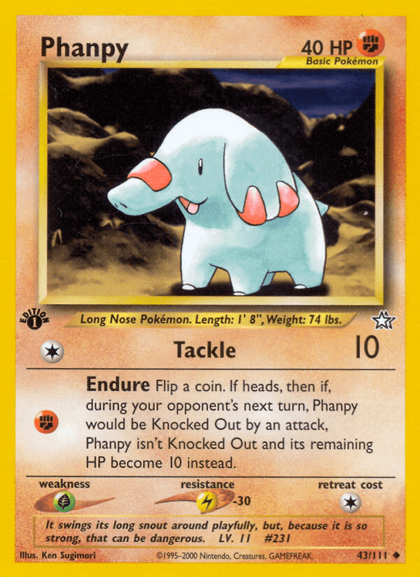 Carta Phanpy 43/111 do set Neo Genesis — Pokémon TCG | Bynx