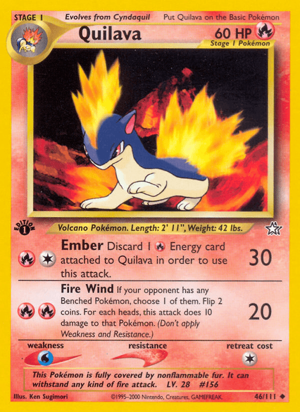 Carta Quilava 46/111 do set Neo Genesis — Pokémon TCG | Bynx