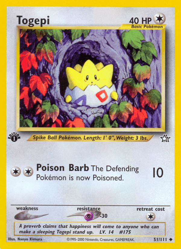 Carta Togepi 51/111 do set Neo Genesis — Pokémon TCG | Bynx