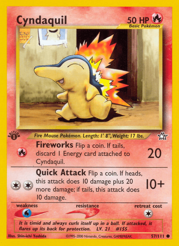 Carta Cyndaquil 57/111 do set Neo Genesis — Pokémon TCG | Bynx