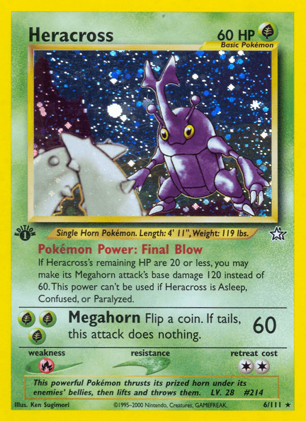 Carta Heracross 6/111 do set Neo Genesis — Pokémon TCG | Bynx
