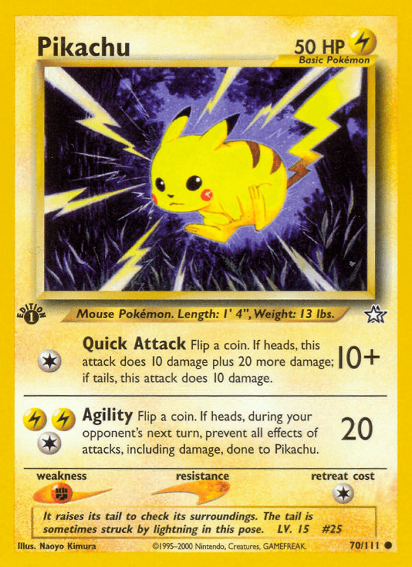 Carta Pikachu 70/111 do set Neo Genesis — Pokémon TCG | Bynx