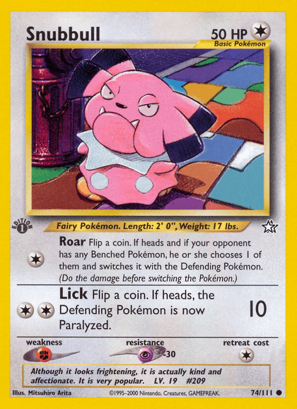 Carta Snubbull 74/111 do set Neo Genesis — Pokémon TCG | Bynx