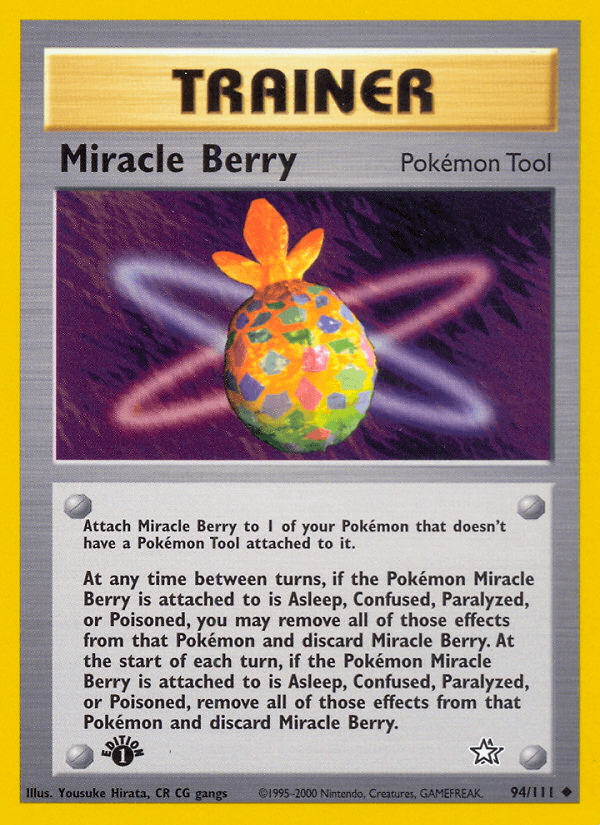 Carta Miracle Berry 94/111 do set Neo Genesis — Pokémon TCG | Bynx