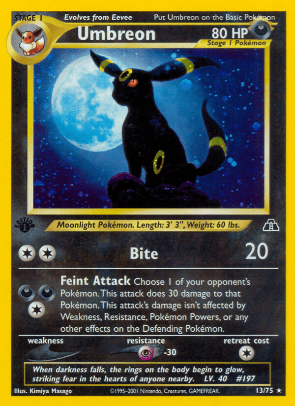 Carta Umbreon 13/75 do set Neo Discovery — Pokémon TCG | Bynx