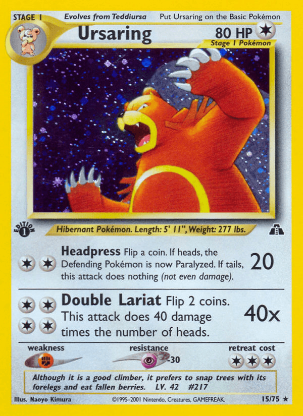 Carta Ursaring 15/75 do set Neo Discovery — Pokémon TCG | Bynx