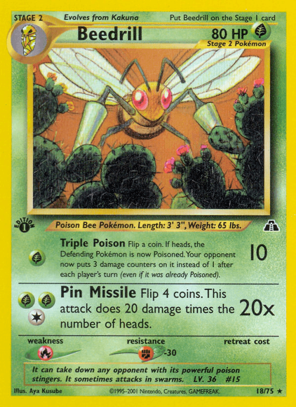 Carta Beedrill 18/75 do set Neo Discovery — Pokémon TCG | Bynx