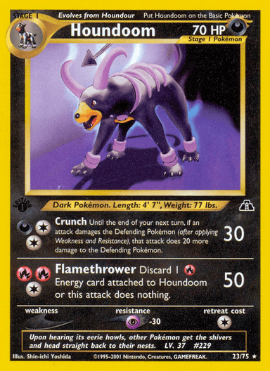 Carta Houndoom 23/75 do set Neo Discovery — Pokémon TCG | Bynx
