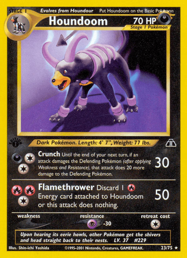 Carta Houndoom 23/75 do set Neo Discovery — Pokémon TCG | Bynx