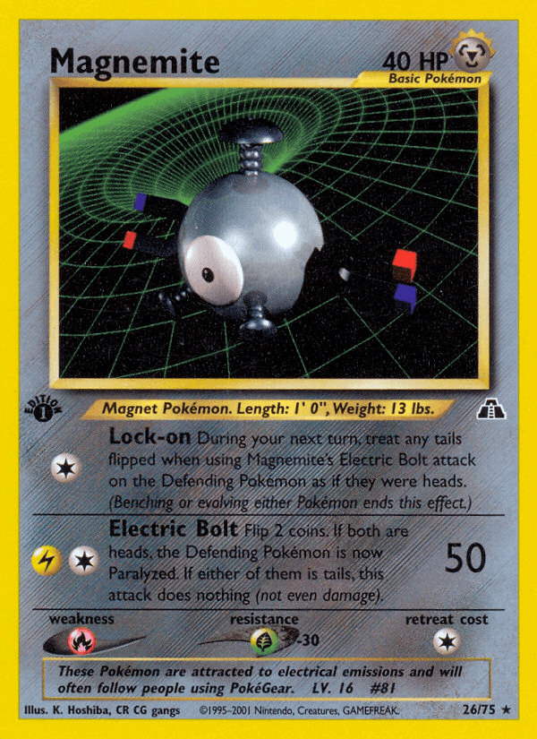 Carta Magnemite 26/75 do set Neo Discovery — Pokémon TCG | Bynx