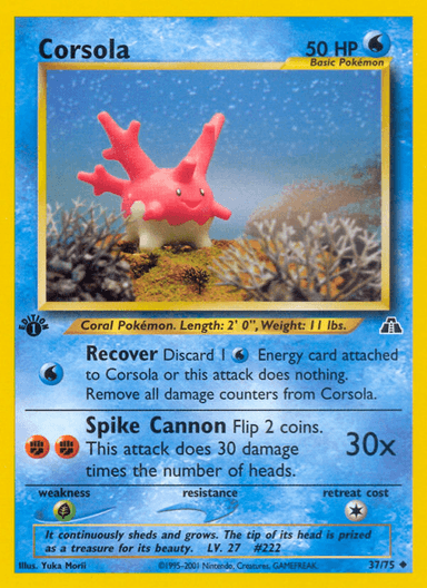 Carta Corsola 37/75 do set Neo Discovery — Pokémon TCG | Bynx