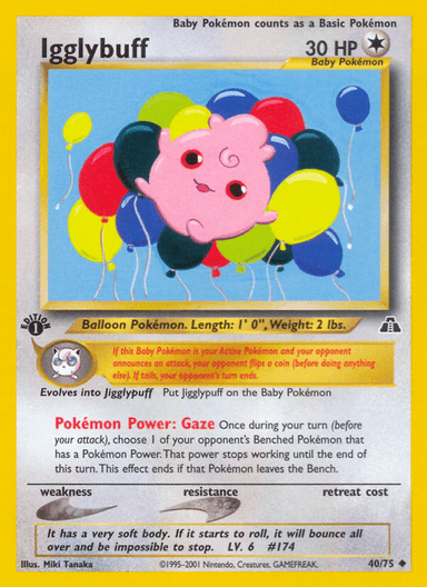 Carta Igglybuff 40/75 do set Neo Discovery — Pokémon TCG | Bynx