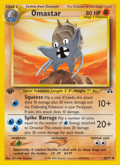Carta Omastar 43/75 do set Neo Discovery — Pokémon TCG | Bynx