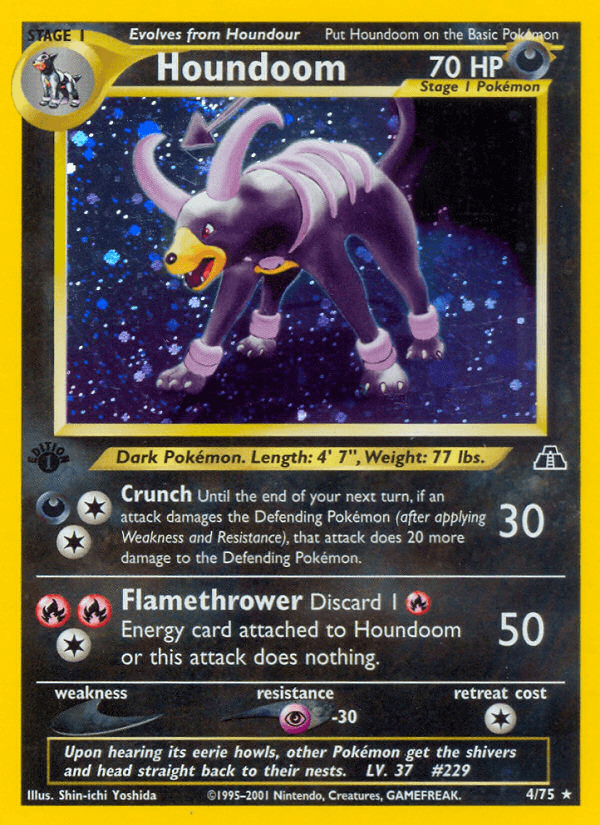Carta Houndoom 4/75 do set Neo Discovery — Pokémon TCG | Bynx