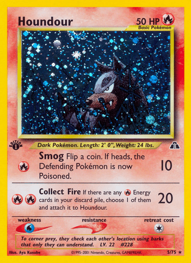 Carta Houndour 5/75 do set Neo Discovery — Pokémon TCG | Bynx
